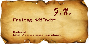Freitag Nándor névjegykártya